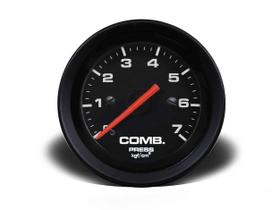 Manômetro combustível 52mm mec 7kg street pt (155207sp) cronomac