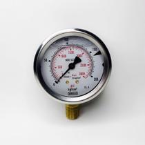 Manômetro D.63mm (2.1/2) 0-200 Kgf/cm2 Vertical Caixa Inox
