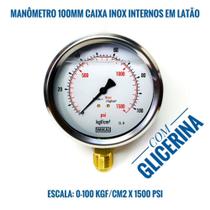 Manômetro De 0-100 kgf/cm2 x 1500 Psi Vertical Com Glicerina