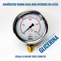 Manômetro De 0-140 kgf/cm2 x 2000 Psi Vertical Com Glicerina