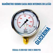 Manômetro De 0-200 Kgf/cm2 X 3000 Psi Vertical Com Glicerina
