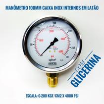 Manômetro De 0-280 Kgf/cm2 X 4000 Psi Vertical Com Glicerina