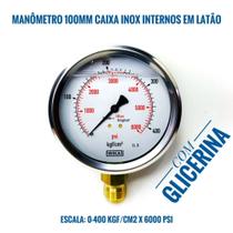 Manômetro De 0-400 Kgf/cm2 X 6000 Psi Vertical Com Glicerina - LRPROD WIKA
