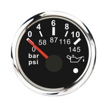 Manômetro De Pressão De Óleo Com Luz De Fundo Vermelha 52mm 0-73psi/0-145psi Para Carro Marinho 12V