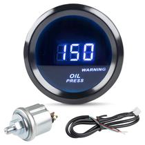 Manômetro De Pressão De Óleo Universal 12V 52mm Para Carro Com LED 0-150PSI Suporte Preto Para