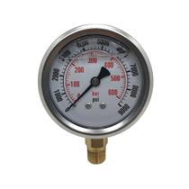 Manômetro de Pressão Vertical Glicerina Inox 600 Bar 63mm Manômetro de Pressão Vertical Glicerina Inox 600 Bar 63mm