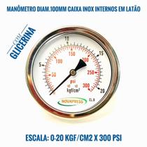 Manômetro Diam.100mm (4 ) Escala 0-20 Kgf/cm2 X 300 Psi Manômetro Diam.100mm (4 ) Escala 0-20 Kgf/cm2 X 300 Psi