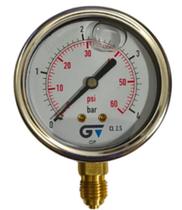 Manômetro DN63 Inox Glicerina Vertical Nr13 0 A 4 Bar com Certificado de Calibração e Etiqueta