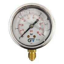 Manometro dn63 s/ horizontal com glicerina bsp 1/4 0 a 10 bar - genebre