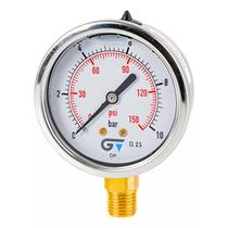 Manometro dn63 s/ vertical com glicerina bsp 1/4 0 a 10 bar - genebre
