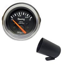 Manômetro elétrico pressão do óleo 0-7kgf/cm² 12v preto - ws21.064c + copo - Garagem Online Willtec