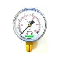 Manometro famabras grande 100 psi rosca 1/4 para central de gas