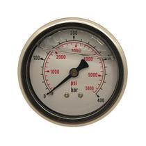 Manômetro Horizontal de Pressão Glicerina Inox 400 Bar 63mm