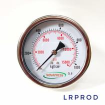 Manômetro horizontal - diam.100mm (4” ) com escala de 0-1000 KGF/CM2 x 15.000 PSI