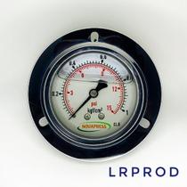 Manômetro horizontal - diam.63mm (2. 1/2”) com escala de 0-1 KGF/CM2 x 15 PSI - Com Flange Manômetro horizontal - diam.63mm (2. 1/2”) com escala de 0-1 KGF/CM2 x 15 PSI - Com Flange