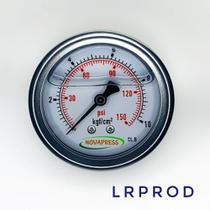 Manômetro horizontal -diam.63mm (2. 1/2” ) com escala de 0-10 KGF/CM2 x 150 PSI