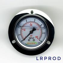 Manômetro horizontal -diam.63mm (2. 1/2” ) com escala de 0-14 KGF/CM2 x 200 PSI - Com Flange Manômetro horizontal -diam.63mm (2. 1/2” ) com escala de 0-14 KGF/CM2 x 200 PSI - Com Flange
