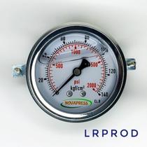 Manômetro horizontal -diam.63mm (2. 1/2” ) com escala de 0-140 KGF/CM2 x 2000 PSI - Com Garra