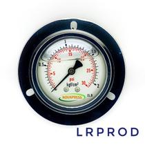 Manômetro horizontal -diam.63mm (2. 1/2” ) com escala de 0-2 KGF/CM2 x 30 PSI - Com Flange