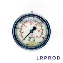 Manômetro horizontal -diam.63mm (2. 1/2” ) com escala de 0-2 KGF/CM2 x 30 PSI Manômetro horizontal -diam.63mm (2. 1/2” ) com escala de 0-2 KGF/CM2 x 30 PSI