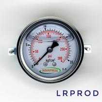 Manômetro horizontal -diam.63mm (2. 1/2” ) com escala de 0-20 KGF/CM2 x 300 PSI - Com Garra Manômetro horizontal -diam.63mm (2. 1/2” ) com escala de 0-20 KGF/CM2 x 300 PSI - Com Garra