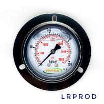 Manômetro horizontal -diam.63mm (2. 1/2” ) com escala de 0-200 KGF/CM2 x 3000 PSI - Com Flange Manômetro horizontal -diam.63mm (2. 1/2” ) com escala de 0-200 KGF/CM2 x 3000 PSI - Com Flange