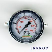 Manômetro horizontal -diam.63mm (2. 1/2” ) com escala de 0-200 KGF/CM2 x 3000 PSI - Com Garra