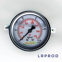 Manômetro horizontal -diam.63mm (2. 1/2” ) com escala de 0-25 KGF/CM2 x 350 PSI - Com Garra
