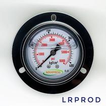 Manômetro horizontal -diam.63mm (2. 1/2” ) com escala de 0-400 KGF/CM2 x 6000 PSI - Com Flange
