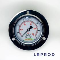 Manômetro horizontal -diam.63mm (2. 1/2” ) com escala de 0-7 KGF/CM2 x 100 PSI - Com Flange