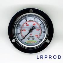 Manômetro horizontal -diam.63mm (2. 1/2” ) com escala de 0-70 KGF/CM2 x 1000 PSI - Com Flange