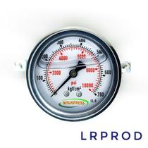 Manômetro horizontal -diam.63mm (2. 1/2” ) com escala de 0-700 KGF/CM2 x 10000 PSI - Com Garra