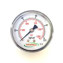 Manômetro horizontal - Diam.63mm (2.1/2” ) Escala 0-100 KGF/CM2 x 1500 PSI