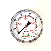 Manômetro horizontal - Diam.63mm (2.1/2” ) Escala 0-140 KGF/CM2 x 2000 PSI