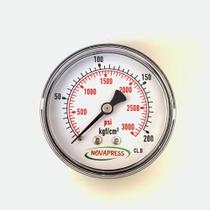 Manômetro horizontal - Diam.63mm (2.1/2” ) Escala 0-200 KGF/CM2 x 3000 PSI Manômetro horizontal - Diam.63mm (2.1/2” ) Escala 0-200 KGF/CM2 x 3000 PSI
