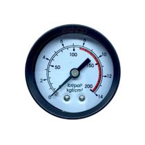 Manômetro Horizontal Rosca 1/8 NPT 0-200 LBS Caixa Metálica