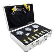 Manometro Maleta de Pressao Hidraulica Kit 250 400 600 Bar Profissional Oficina Completo Manometro Maleta de Pressao Hidraulica Kit 250 400 600 Bar Profissional Oficina Completo