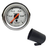 Manômetro mecânico pressão de turbo 0-1kgf/cm² 52mm branco - w04.052c + copo