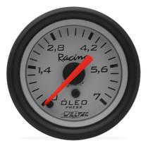 Manômetro Mecânico Pressão Óleo 0-7kgf/cm² 52mm Branco Manômetro Mecânico Pressão Óleo 0-7kgf/cm² 52mm Branco