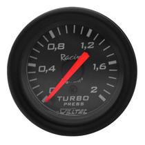 Manômetro Mecânico Pressão Turbo 0-2kgf/cm² 52mm Preto