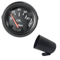 Manômetro mecânico willys pressão do óleo 0-80lb/pol² preto - w02.335p + copo - Garagem Online Willtec