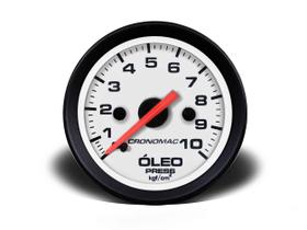 Manômetro óleo 52mm mecânico 10kg street branco (155100sb) cronomac Manômetro óleo 52mm mecânico 10kg street branco (155100sb) cronomac