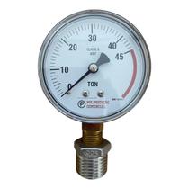 manometro para prensa,cx.aço carbono 63R,0/45 tons rosca 1/4+bucha 1/2