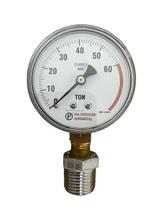 manometro para prensa,cx.aço carbono 63R,0/60 tons rosca 1/4+bucha 1/2