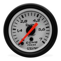 Manômetro Pressão Combustível Painel Willtec Branco 7kg 52mm