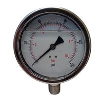 Manômetro Reto 100mm Inox 1/2'' Glicerina - MR 100 IMP. INOX