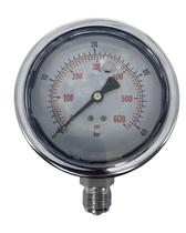 Manômetro Reto 100mm Inox 1/2'' Glicerina - MR 100 IMP. INOX