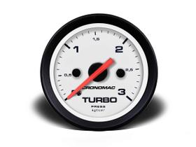 Manômetro turbo 52mm mecânico 3kg street branco (155303sb) cronomac Manômetro turbo 52mm mecânico 3kg street branco (155303sb) cronomac