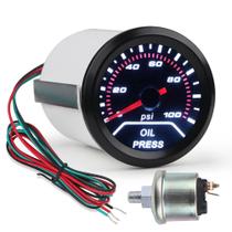 Manômetro Universal De Pressão De Óleo Para Carro 12V 52mm Com LED 0-100PSI Com Sensor Para