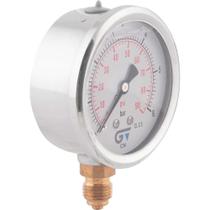 Manômetro Vertical 1/4" Bsp, 63 mm, com Glicerina, Caixa em aço Inox, 90 Lbf/pol² (psi), 3822 006 Genebre Manômetro Vertical 1/4" Bsp, 63 mm, com Glicerina, Caixa em aço Inox, 90 Lbf/pol² (psi), 3822 006 Genebre